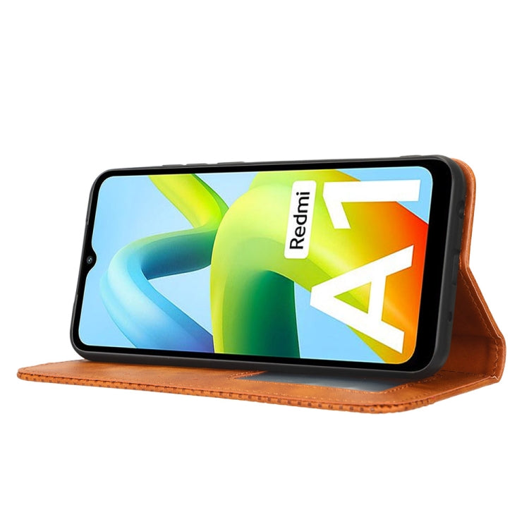 For Xiaomi Redmi A1 Magnetic Buckle Retro Texture Leather Phone Case