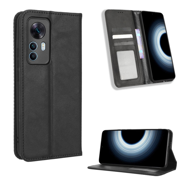 For Xiaomi 12T / Redmi K50 Ultra Magnetic Buckle Retro Texture Leather Phone Case
