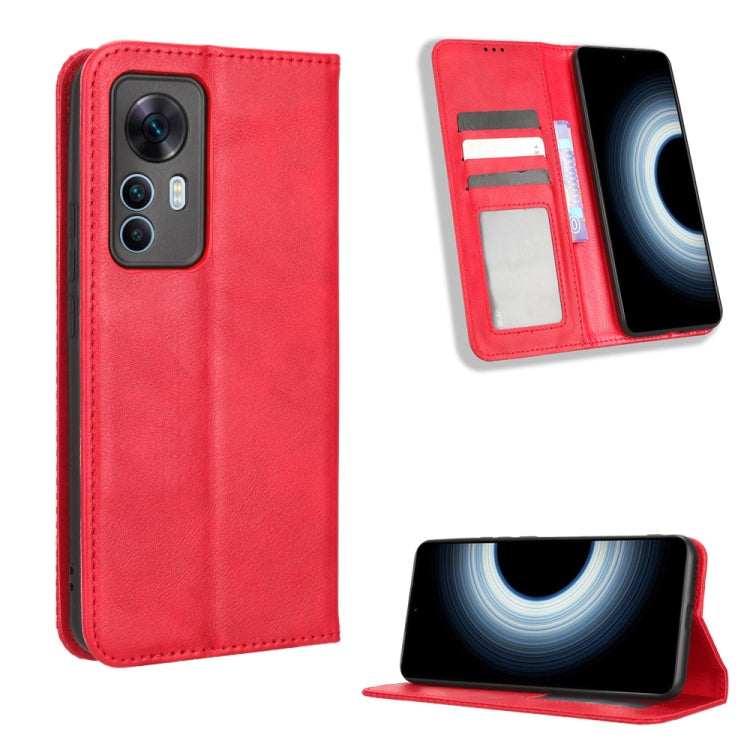 For Xiaomi 12T / Redmi K50 Ultra Magnetic Buckle Retro Texture Leather Phone Case
