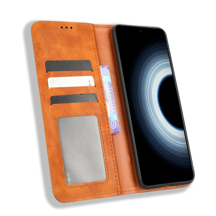 For Xiaomi 12T / Redmi K50 Ultra Magnetic Buckle Retro Texture Leather Phone Case