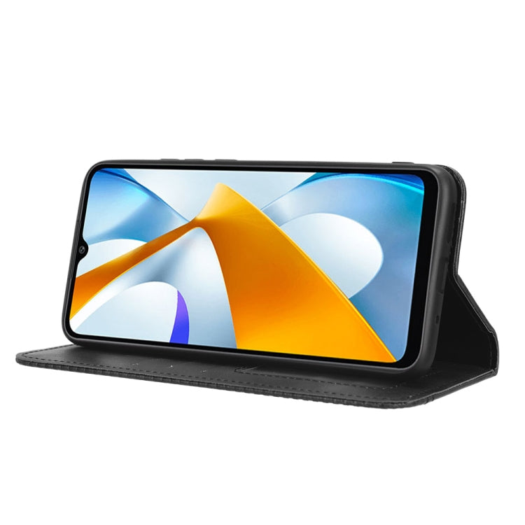 For Xiaomi Poco C40 Magnetic Buckle Retro Texture Leather Phone Case