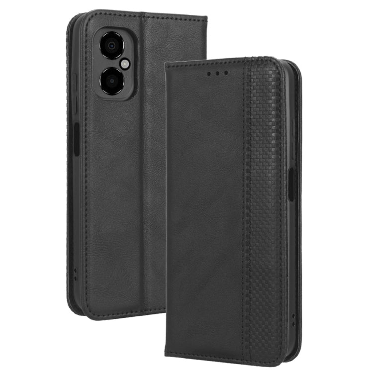 For Xiaomi Poco M4 5G Magnetic Buckle Retro Texture Leather Phone Case