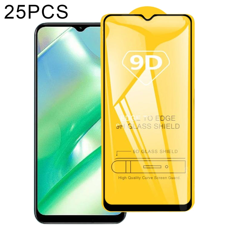 For Realme 10 25pcs 9D Full Glue Full Screen Tempered Glass Film