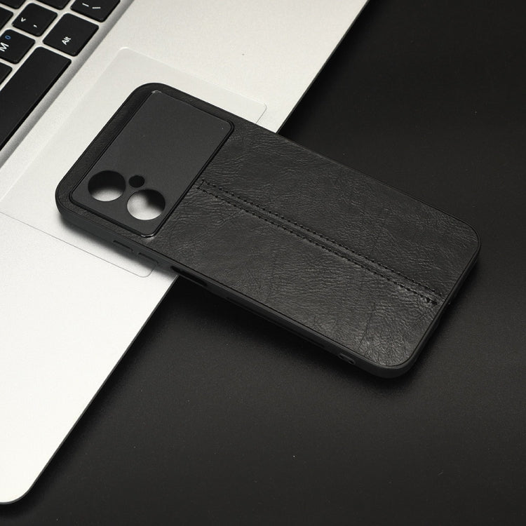 For Xiaomi Poco M4 5G Sewing Cow Pattern Skin PC + PU + TPU Phone Case