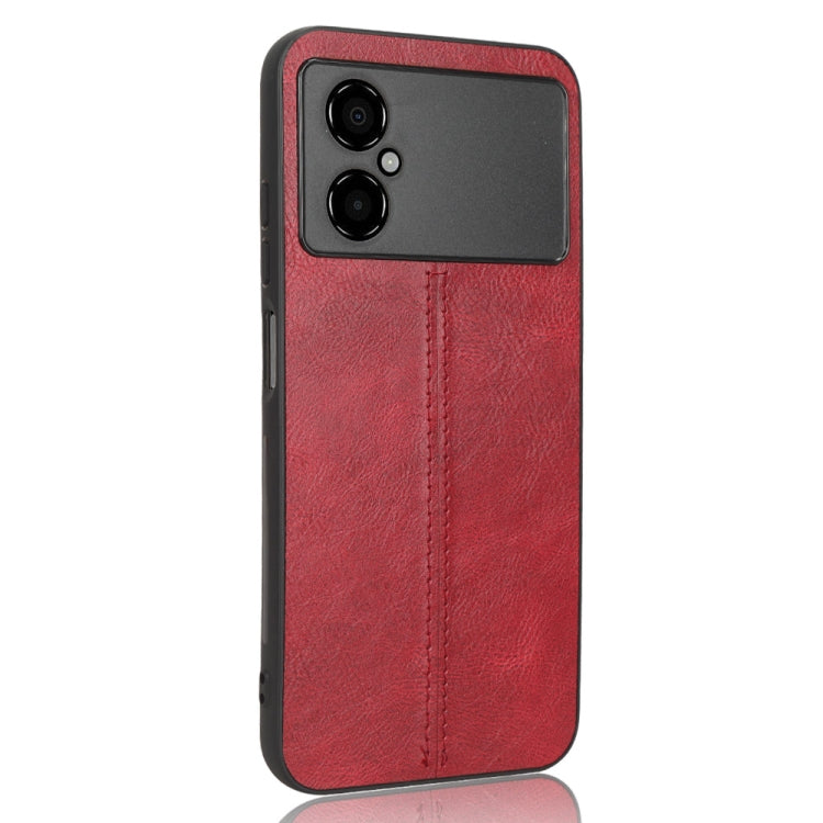 For Xiaomi Poco M4 5G Sewing Cow Pattern Skin PC + PU + TPU Phone Case