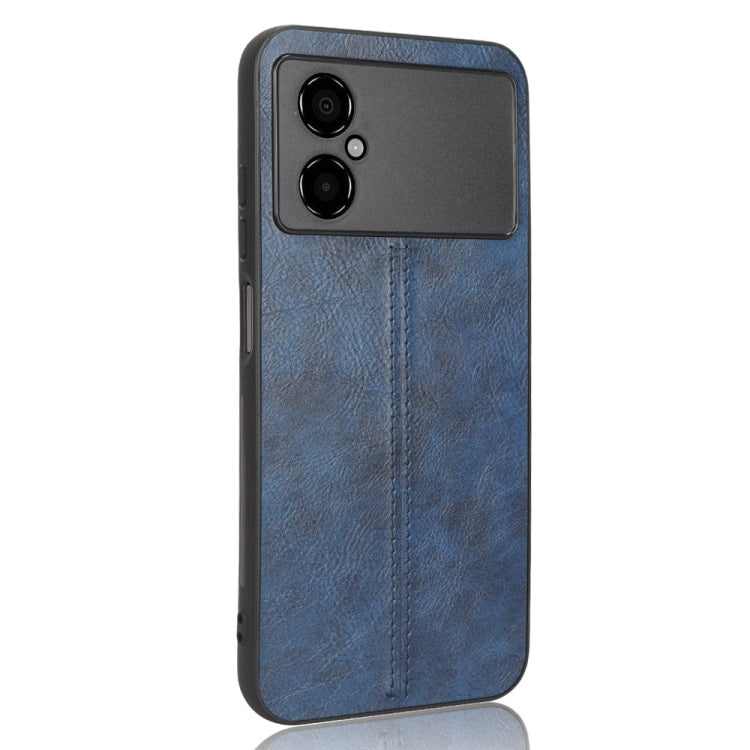 For Xiaomi Poco M4 5G Sewing Cow Pattern Skin PC + PU + TPU Phone Case