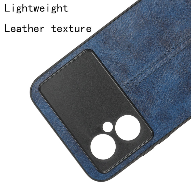 For Xiaomi Poco M4 5G Sewing Cow Pattern Skin PC + PU + TPU Phone Case