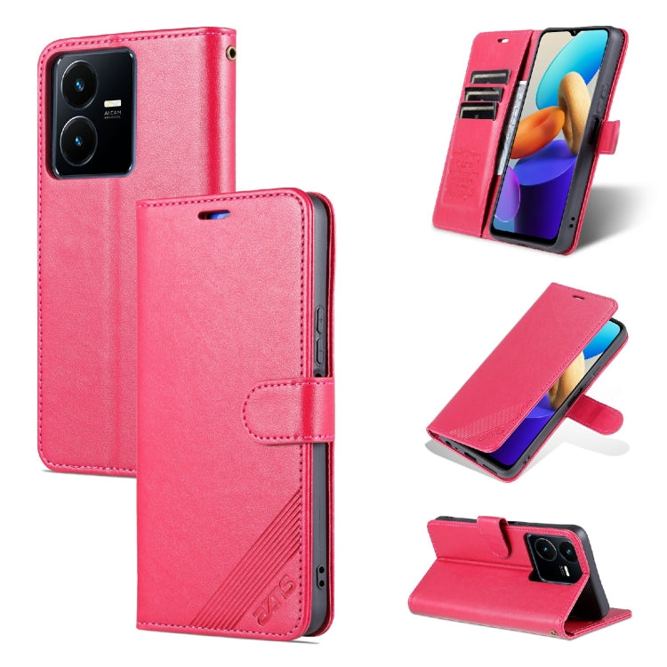 For vivo Y22/Y22s/Y35 4G AZNS Sheepskin Texture Flip Leather Phone Case