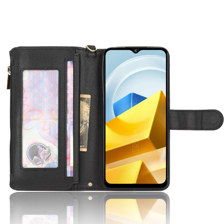 For Xiaomi Poco M5 Litchi Texture Zipper Leather Phone Case