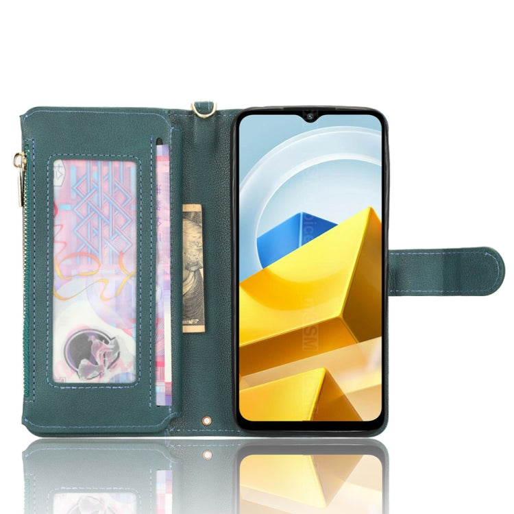 For Xiaomi Poco M5 Litchi Texture Zipper Leather Phone Case