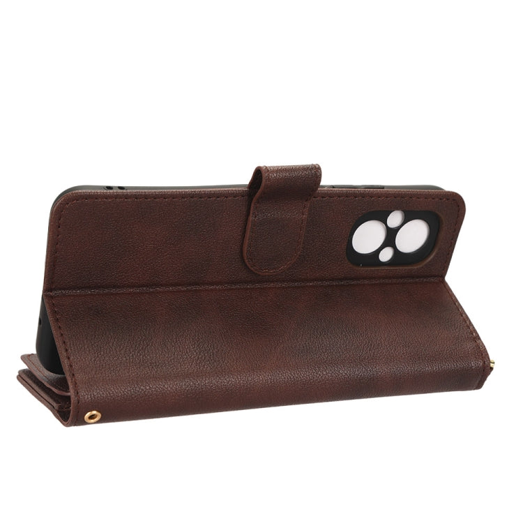 For Xiaomi Poco M5 Litchi Texture Zipper Leather Phone Case