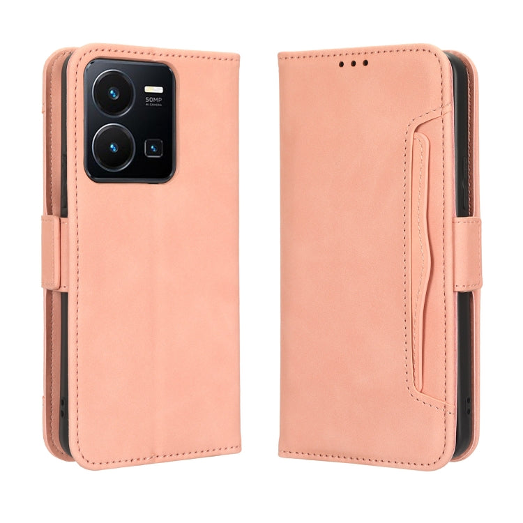 For vivo Y35 4G / Y22s 4G / Y22 4G 2022 Skin Feel Calf Texture Card Slots Leather Phone Case