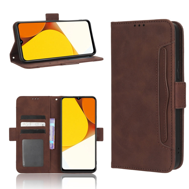 For vivo Y35 4G / Y22s 4G / Y22 4G 2022 Skin Feel Calf Texture Card Slots Leather Phone Case