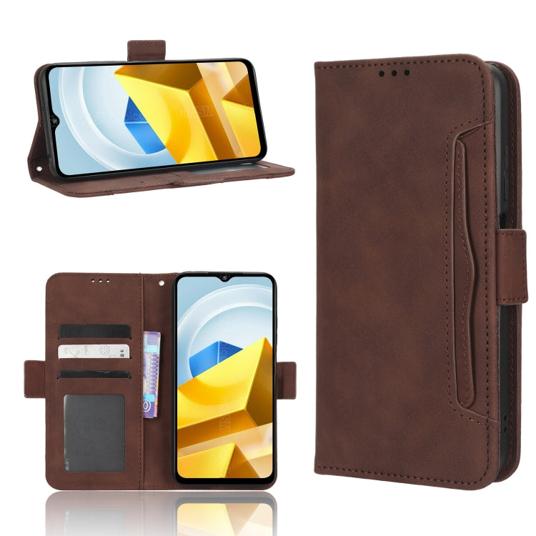 For Xiaomi Poco M5 Skin Feel Calf Texture Card Slots Leather Phone Case