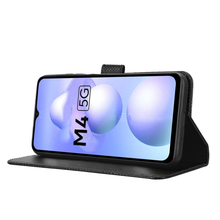 For Xiaomi Poco M4 5G Diamond Texture Leather Phone Case