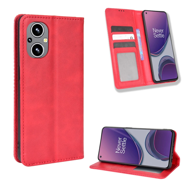 Magnetic Buckle Retro Texture Leather Phone Case For OPPO Reno8 Lite 5G / Reno8 Z / Reno7 Z / A96 5G / OnePlus Nord N20 5G