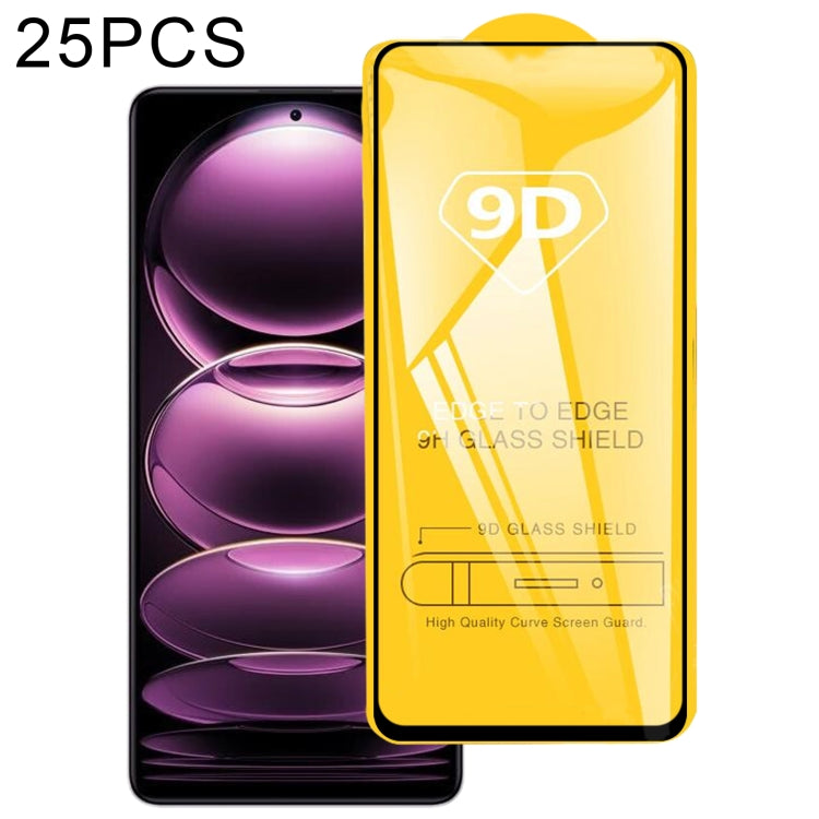For Xiaomi Redmi Note 12 Pro / 12 Pro+ / 12 Explorer / Note 12 Pro Speed 25pcs 9D Full Glue Full Screen Tempered Glass Film