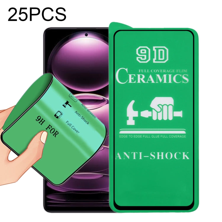 For Xiaomi Redmi Note 12 Pro / 12 Pro+ / 12 Explorer 25pcs 9D Full Screen Full Glue Ceramic Film