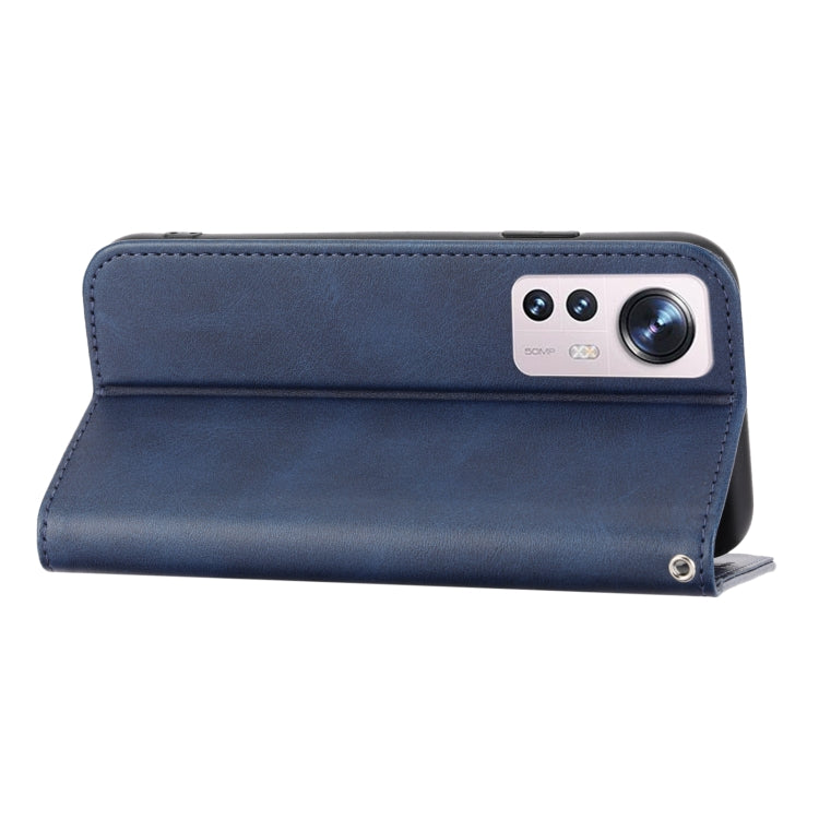 For Xiaomi 12 Pro/12S Pro Cubic Grid Calf Texture Magnetic Closure Leather Phone Case