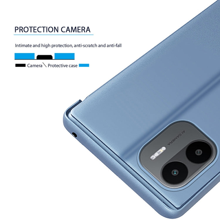 For Xiaomi Redmi A1 Plated Mirror Horizontal Flip Leather Phone Case with Holder