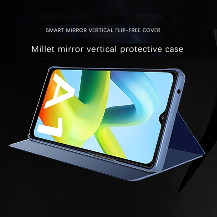 For Xiaomi Redmi A1 Plated Mirror Horizontal Flip Leather Phone Case with Holder