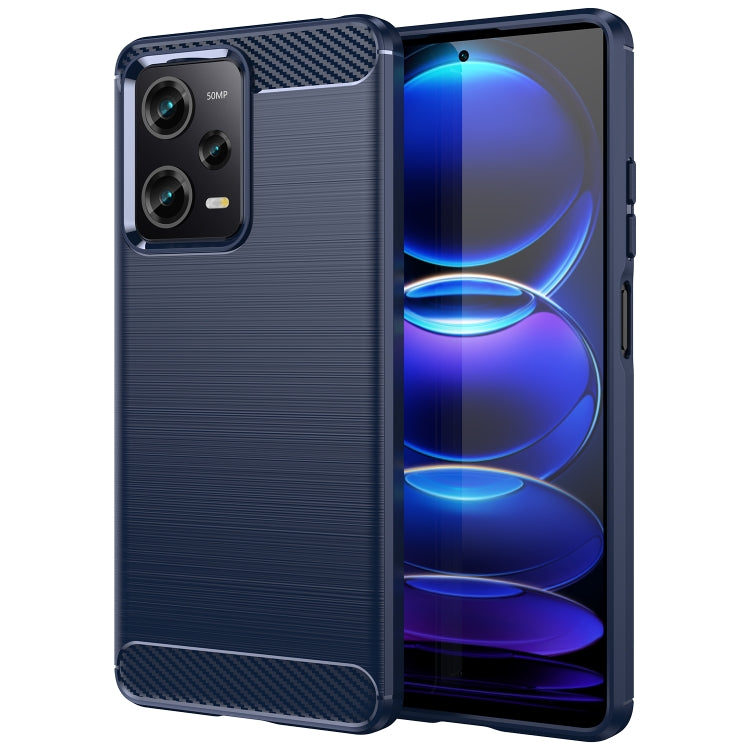 For Xiaomi Redmi Note 12 Pro 5G China Brushed Texture Carbon Fiber TPU Case