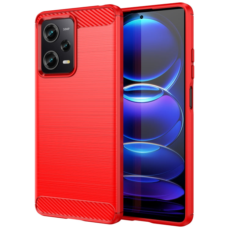 For Xiaomi Redmi Note 12 Pro 5G China Brushed Texture Carbon Fiber TPU Case