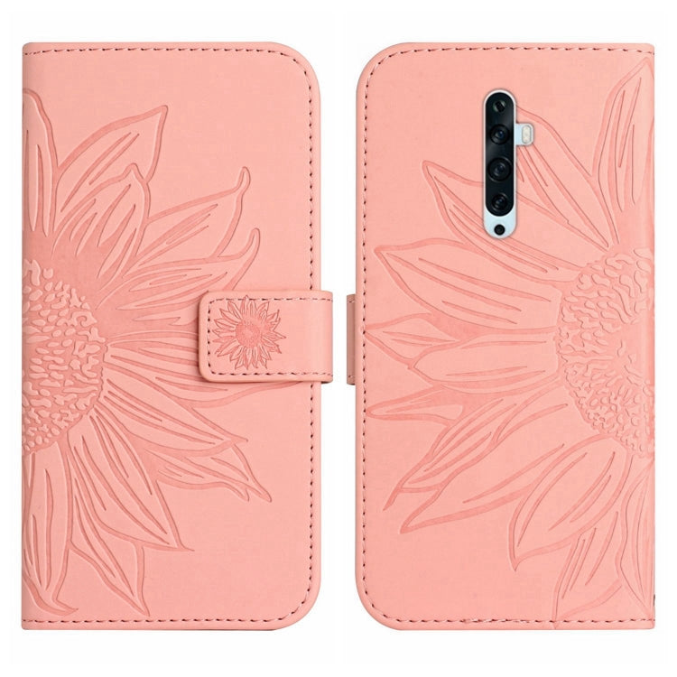 For OPPO Reno2 Z/Reno2 F Skin Feel Sun Flower Pattern Flip Leather Phone Case with Lanyard
