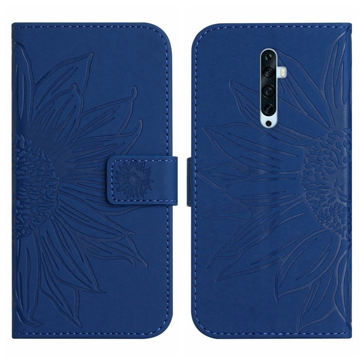 For OPPO Reno2 Z/Reno2 F Skin Feel Sun Flower Pattern Flip Leather Phone Case with Lanyard