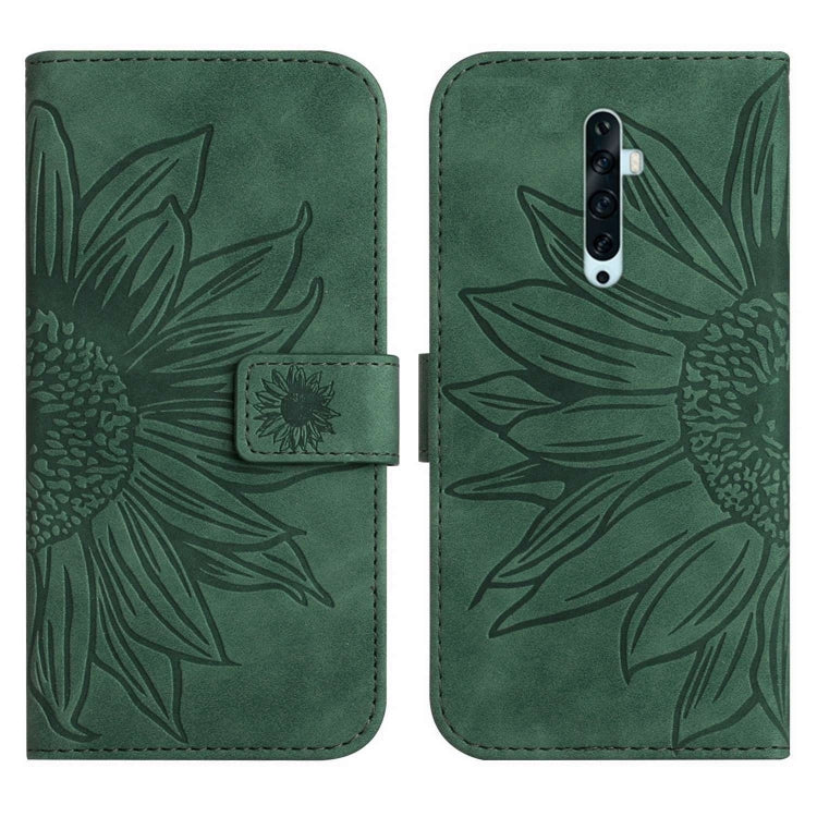 For OPPO Reno2 Z/Reno2 F Skin Feel Sun Flower Pattern Flip Leather Phone Case with Lanyard