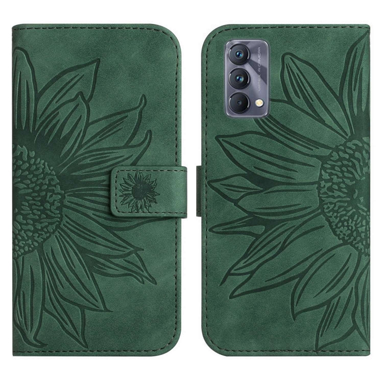 For Realme GT Master Skin Feel Sun Flower Pattern Flip Leather Phone Case with Lanyard