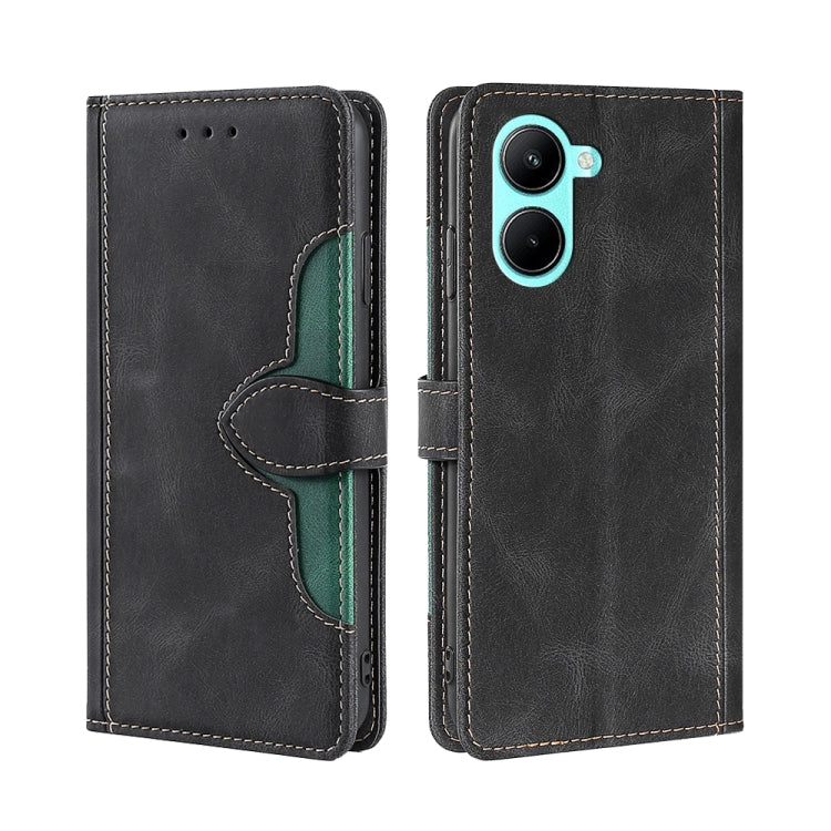 For Realme C33 4G Skin Feel Magnetic Buckle Leather Phone Case
