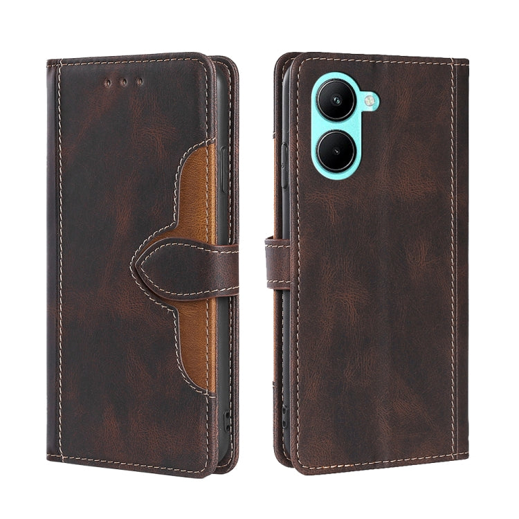 For Realme C33 4G Skin Feel Magnetic Buckle Leather Phone Case
