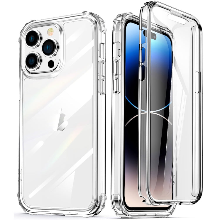 For iPhone 14 Pro Max 360 Full Body Clear Four Corner Airbags Phone Case(Transparent)