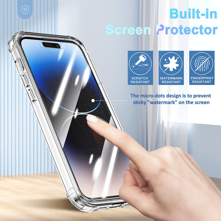 For iPhone 14 Pro Max 360 Full Body Clear Four Corner Airbags Phone Case(Transparent)