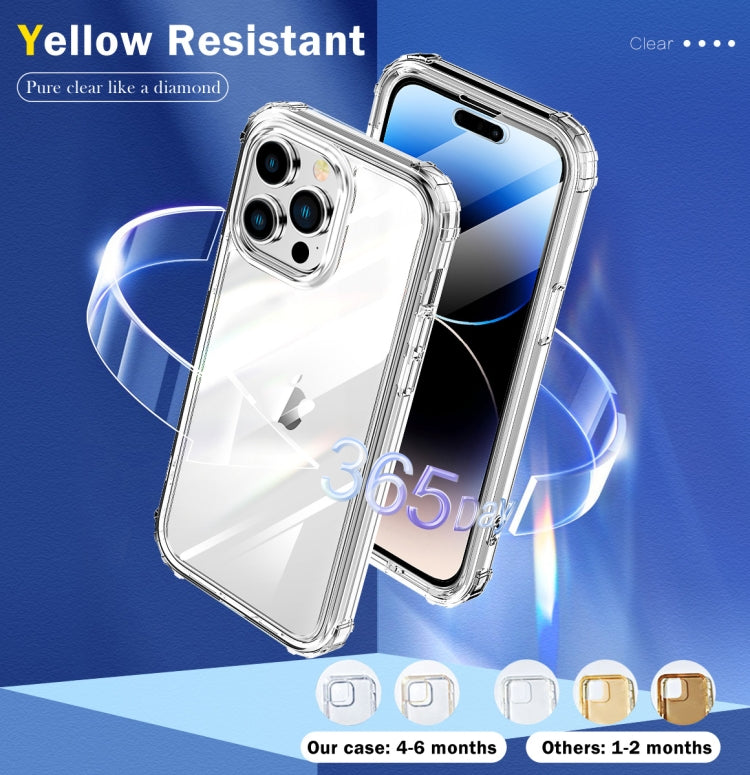 For iPhone 14 Pro Max 360 Full Body Clear Four Corner Airbags Phone Case(Transparent)