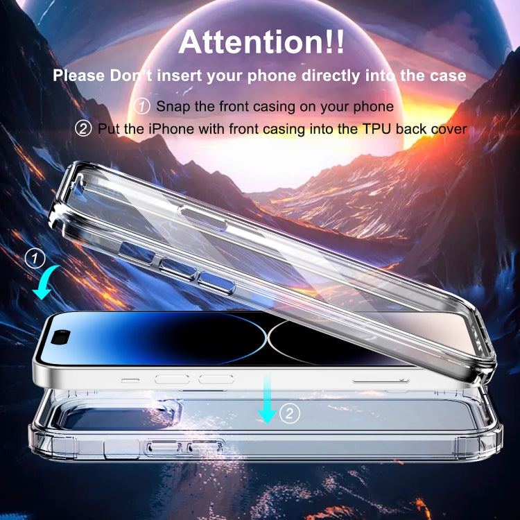 For iPhone 14 Pro Max 360 Full Body Clear Four Corner Airbags Phone Case(Transparent)