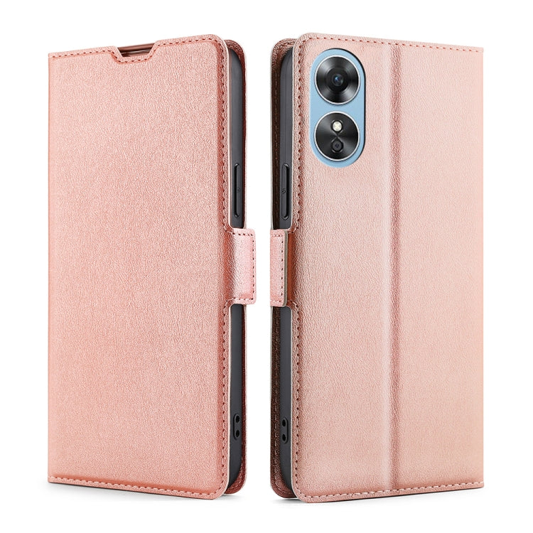 For OPPO A17 Ultra-thin Voltage Side Buckle Horizontal Flip Leather Phone Case