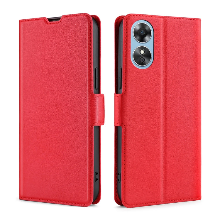 For OPPO A17 Ultra-thin Voltage Side Buckle Horizontal Flip Leather Phone Case