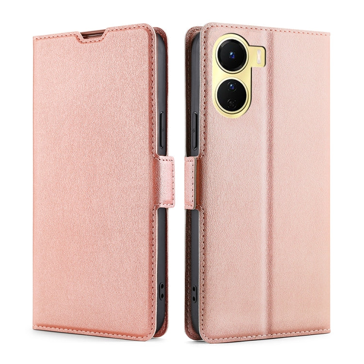 For vivo Y16 4G/Y02s 4G Ultra-thin Voltage Side Buckle Horizontal Flip Leather Phone Case
