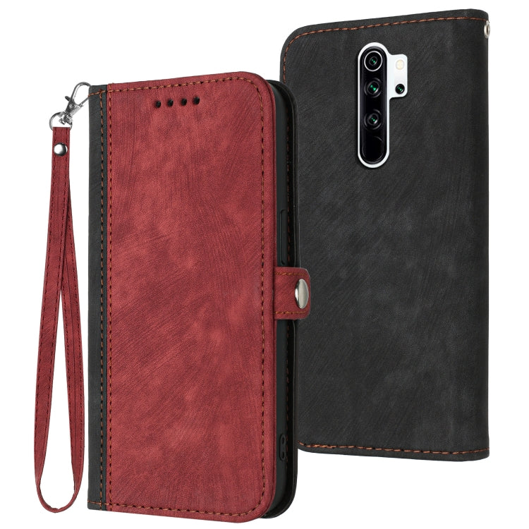 For Xiaomi Redmi Note 8 Pro Side Buckle Double Fold Hand Strap Leather Phone Case