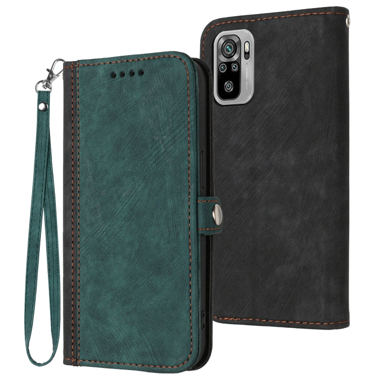 For Xiaomi Redmi Note 10 4G / 10S Side Buckle Double Fold Hand Strap Leather Phone Case