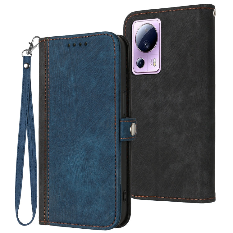 For Xiaomi Civi 2 Side Buckle Double Fold Hand Strap Leather Phone Case