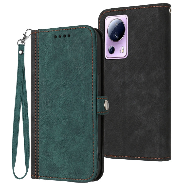 For Xiaomi Civi 2 Side Buckle Double Fold Hand Strap Leather Phone Case