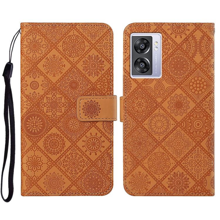 For OPPO A57 2022 Ethnic Style Embossed Pattern Leather Phone Case