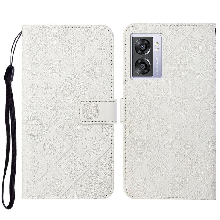 For OPPO A57 2022 Ethnic Style Embossed Pattern Leather Phone Case