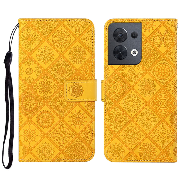 For OPPO Reno8 Ethnic Style Embossed Pattern Leather Phone Case