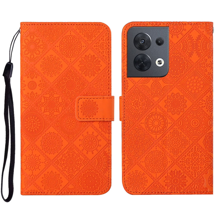 For OPPO Reno8 Ethnic Style Embossed Pattern Leather Phone Case