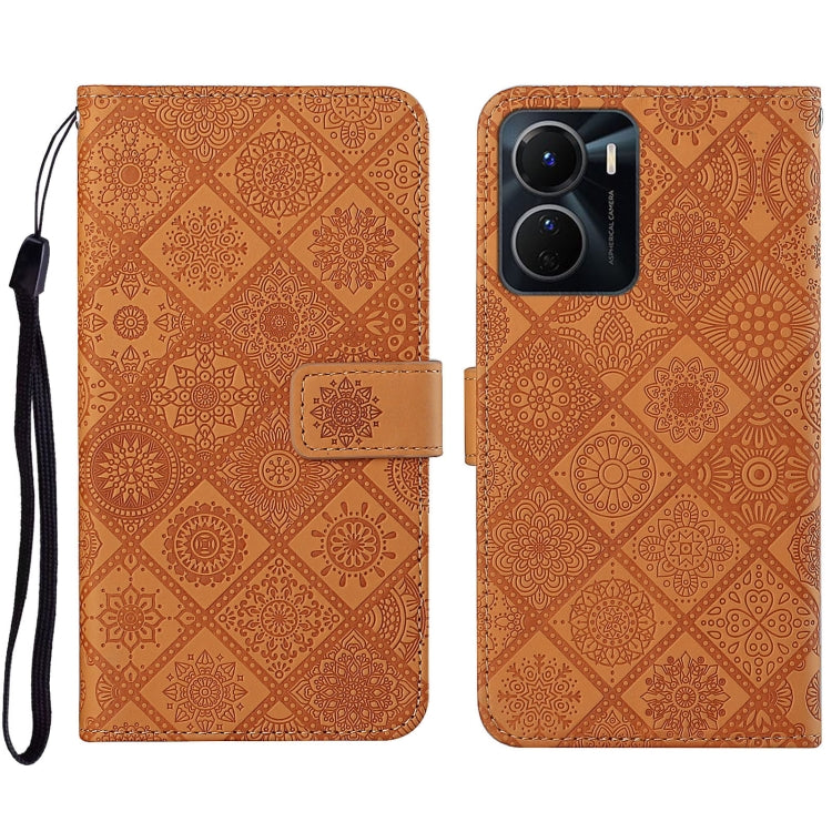For vivo Y16 Ethnic Style Embossed Pattern Leather Phone Case