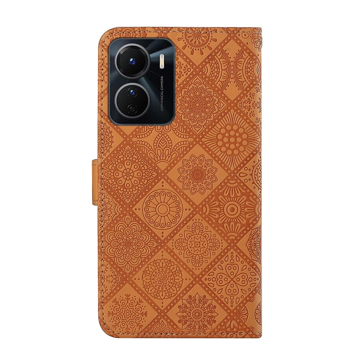 For vivo Y16 Ethnic Style Embossed Pattern Leather Phone Case